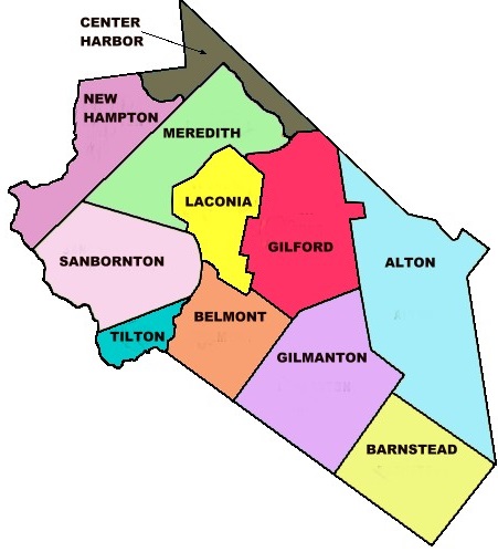 Map showing Gilmanton