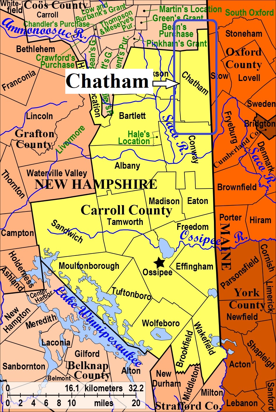 Map showing Chatham