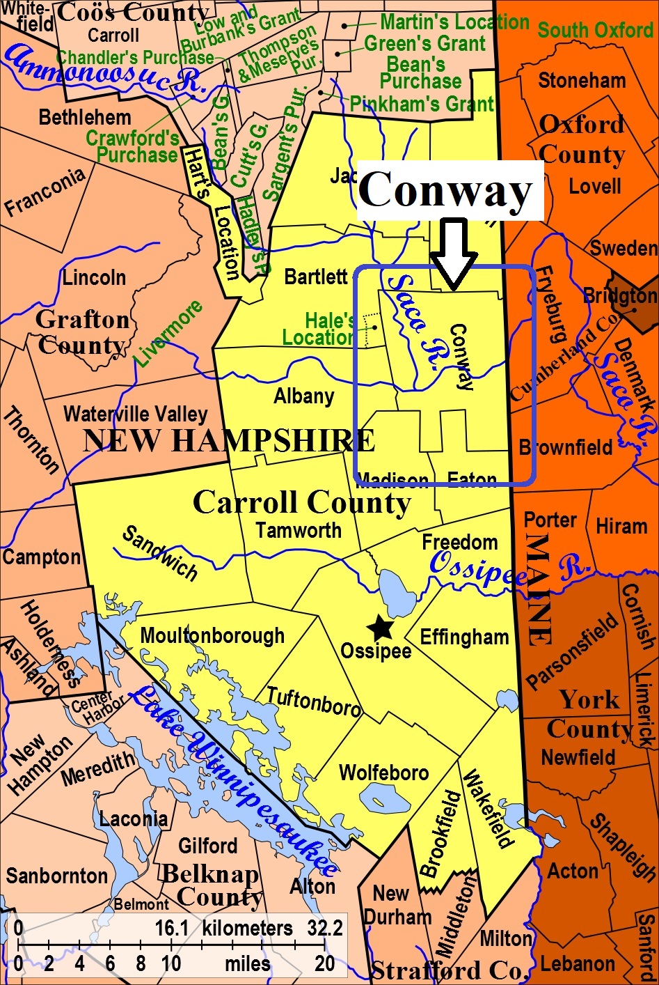 Map showing Conway