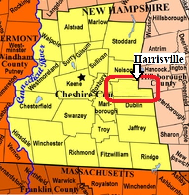 Map showing Harrisville