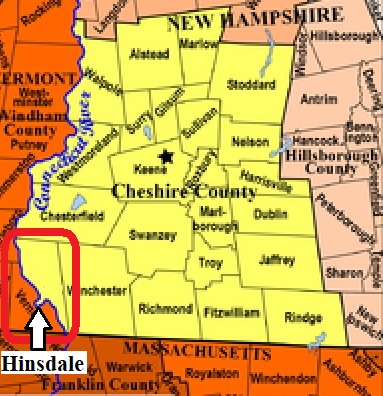 Map showing Hinsdale