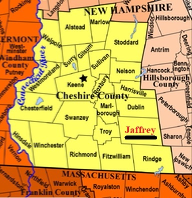 Map showing Jaffrey