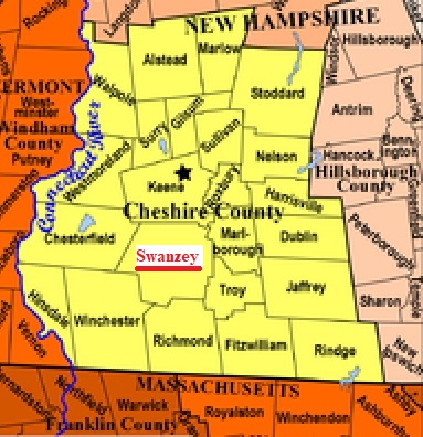 Map showing Swanzey