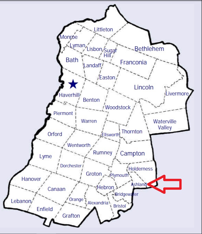 Map showing Ashland
