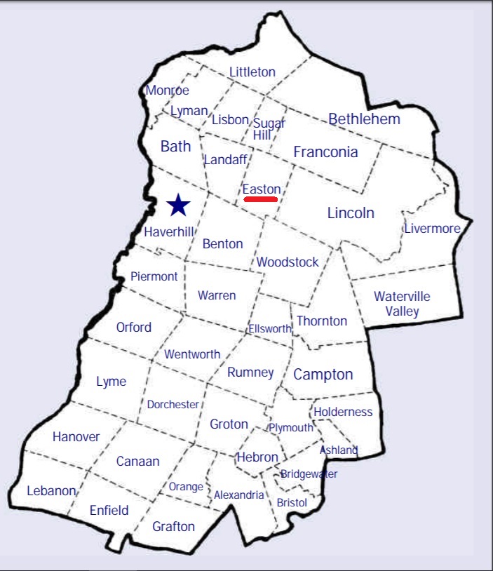 Map showing Easton