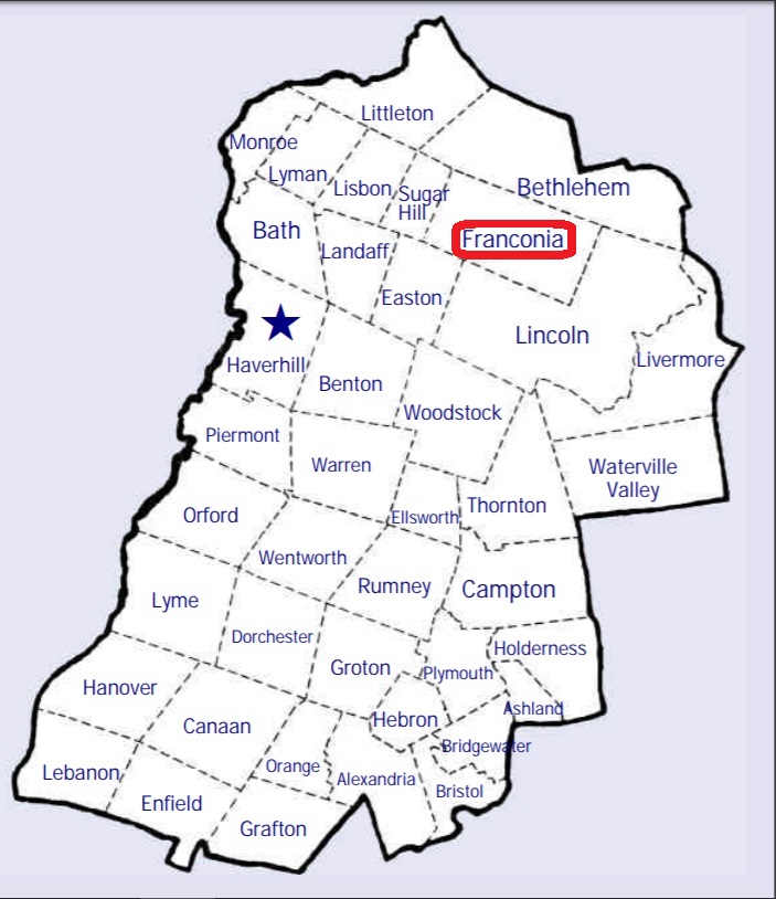 Map showing Franconia