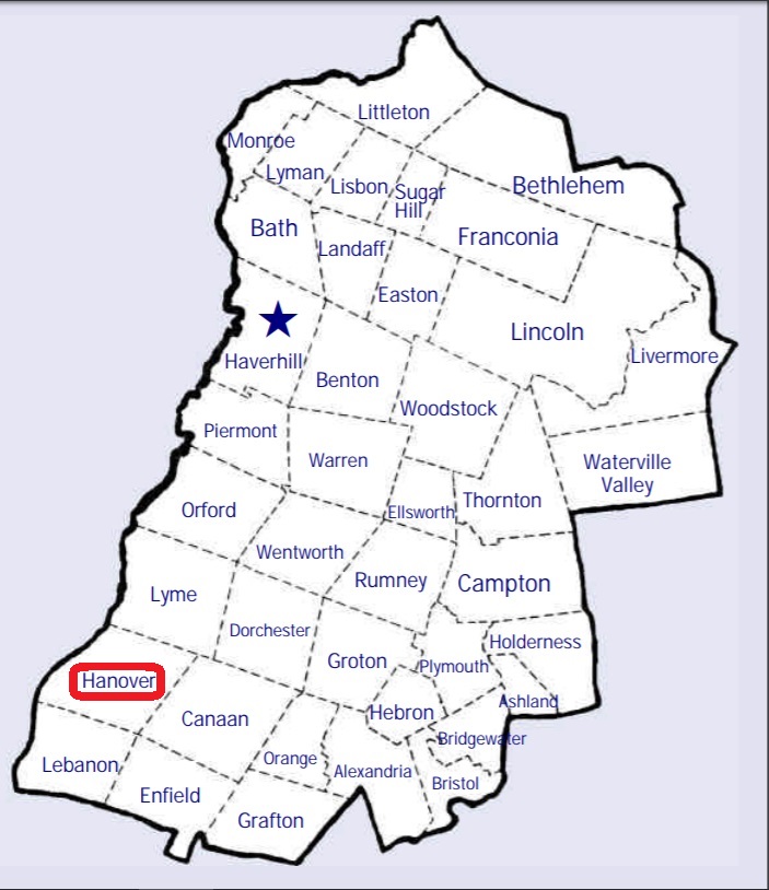 Map showing Hanover