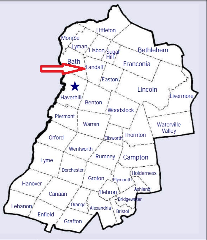 Map showing Landaff