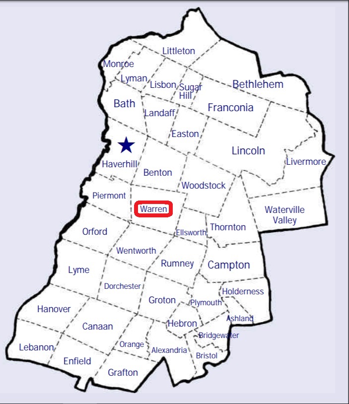 Map showing Warren