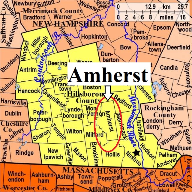 Map showing Amherst