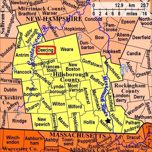 Map showing Deering