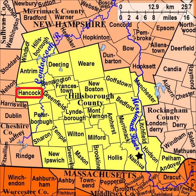 Map showing Hancock