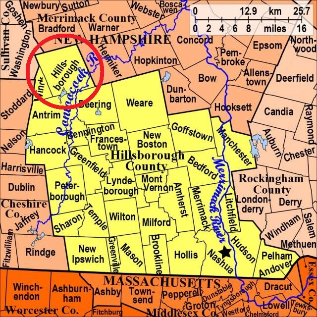 Map showing Hillsborough