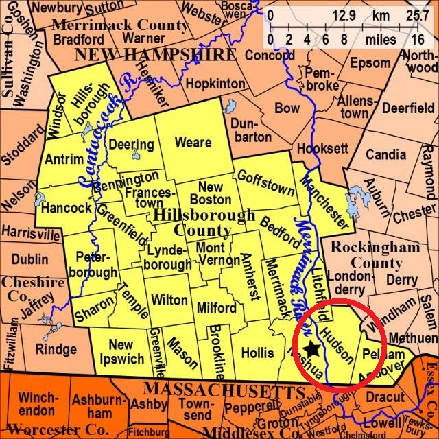 Map showing Hudson