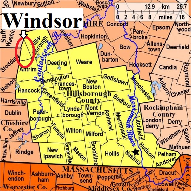 Map showing Windsor