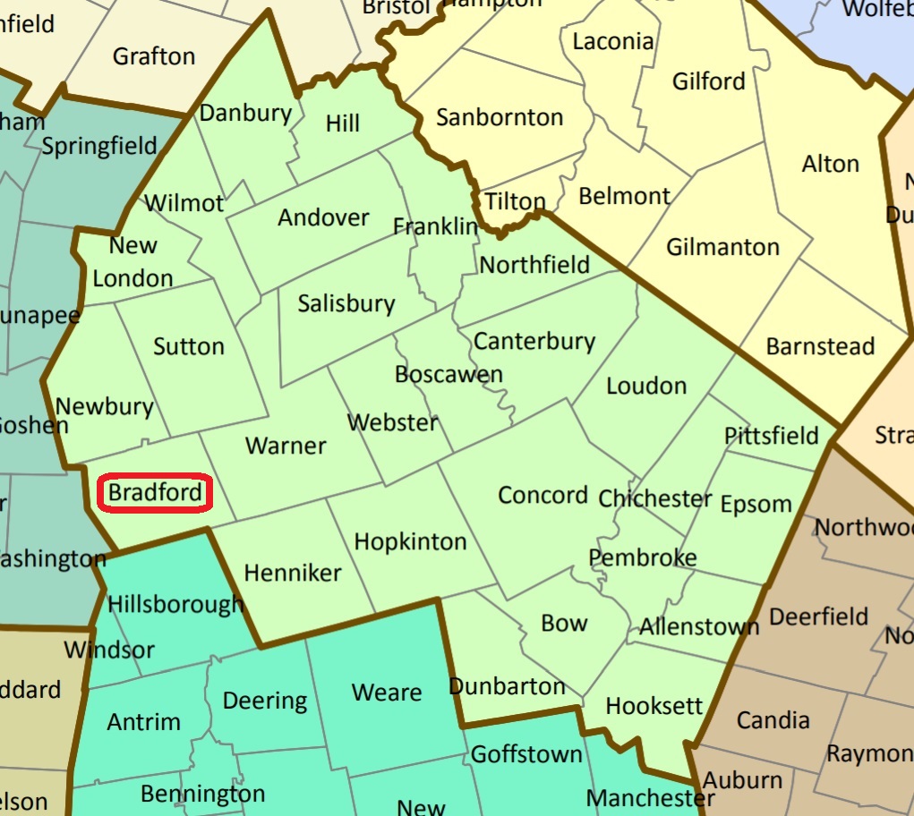 Map showing Bradford