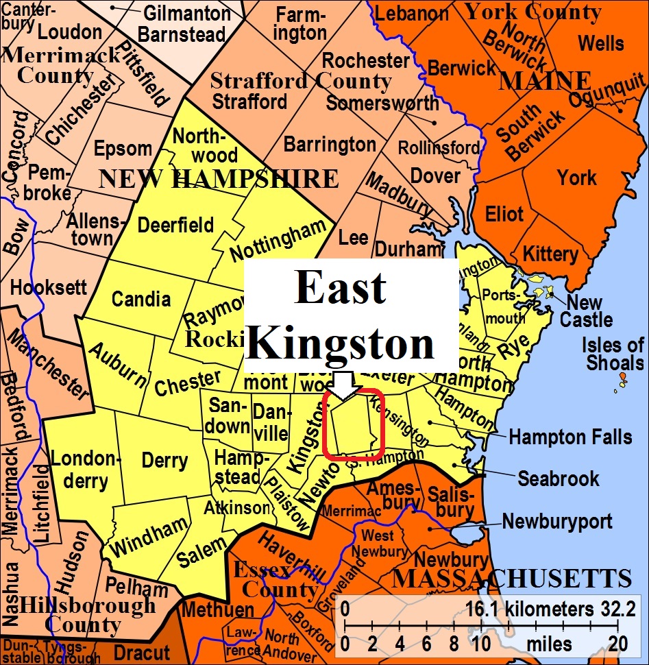 Map showing East Kingston