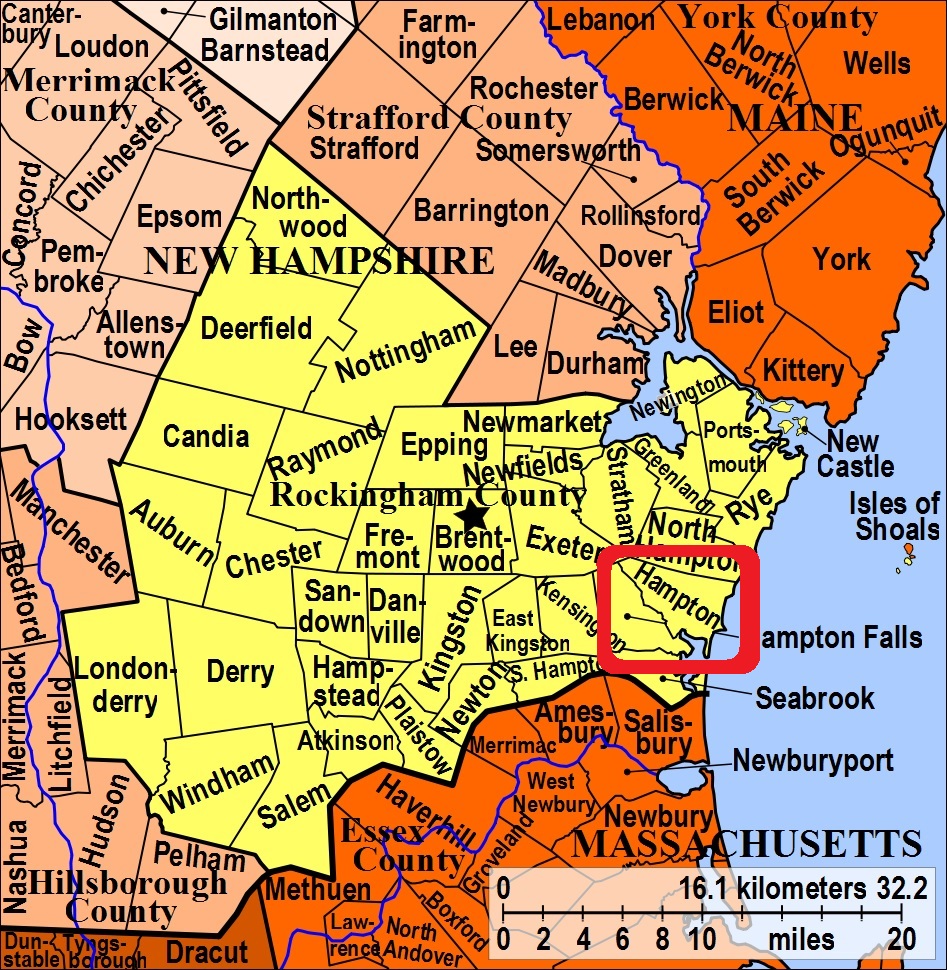 Map showing Hampton
