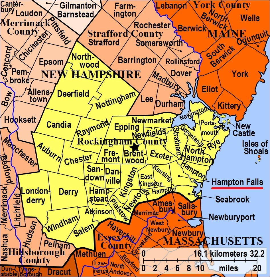 Map showing HamptonFalls