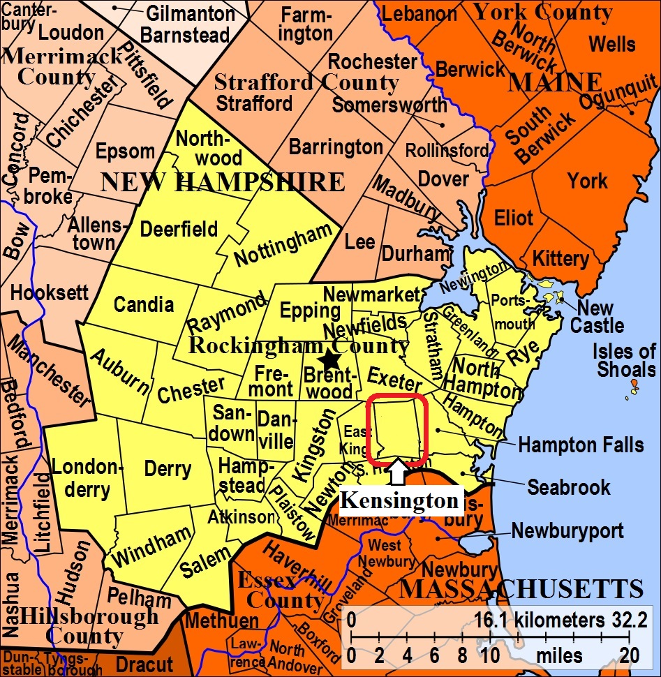Map showing Kensington