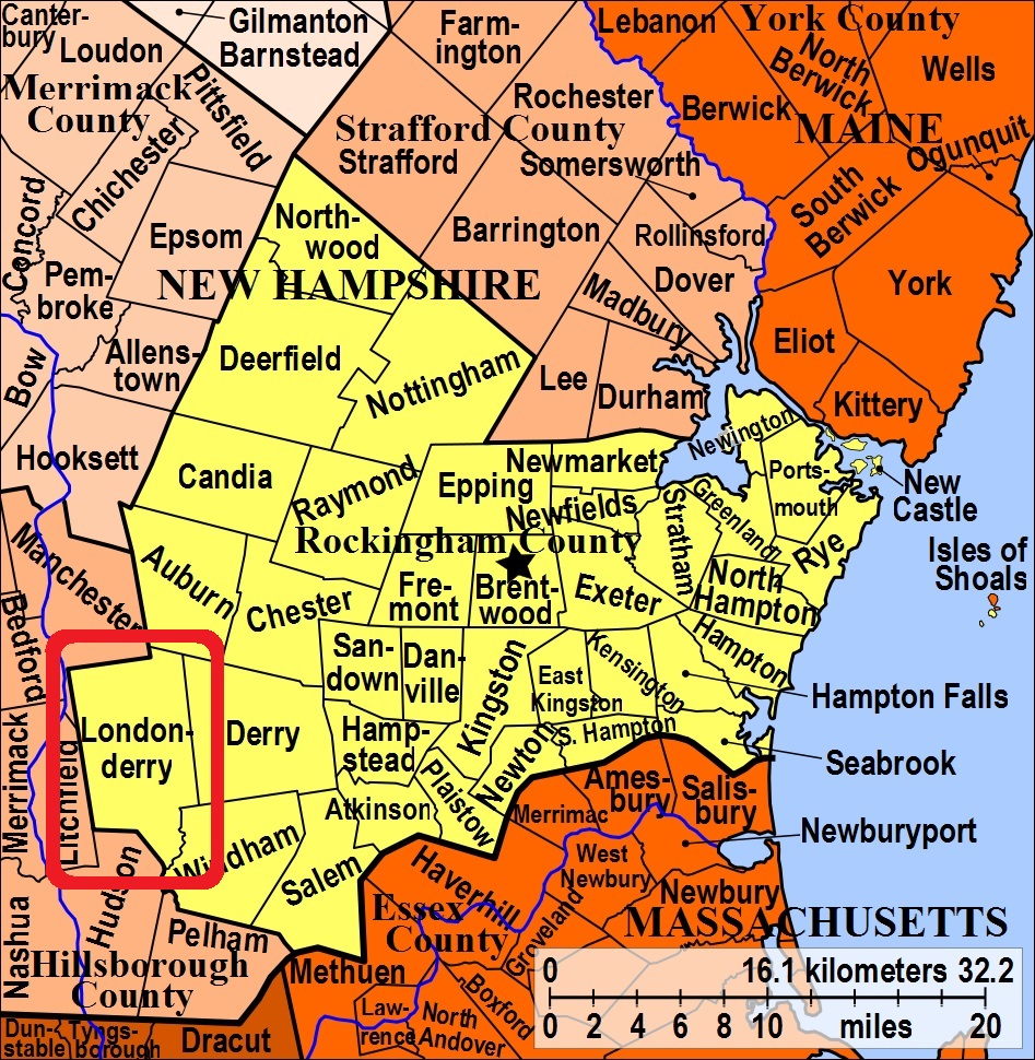 Map showing Londonderry