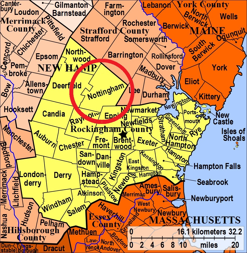 Map showing Nottingham