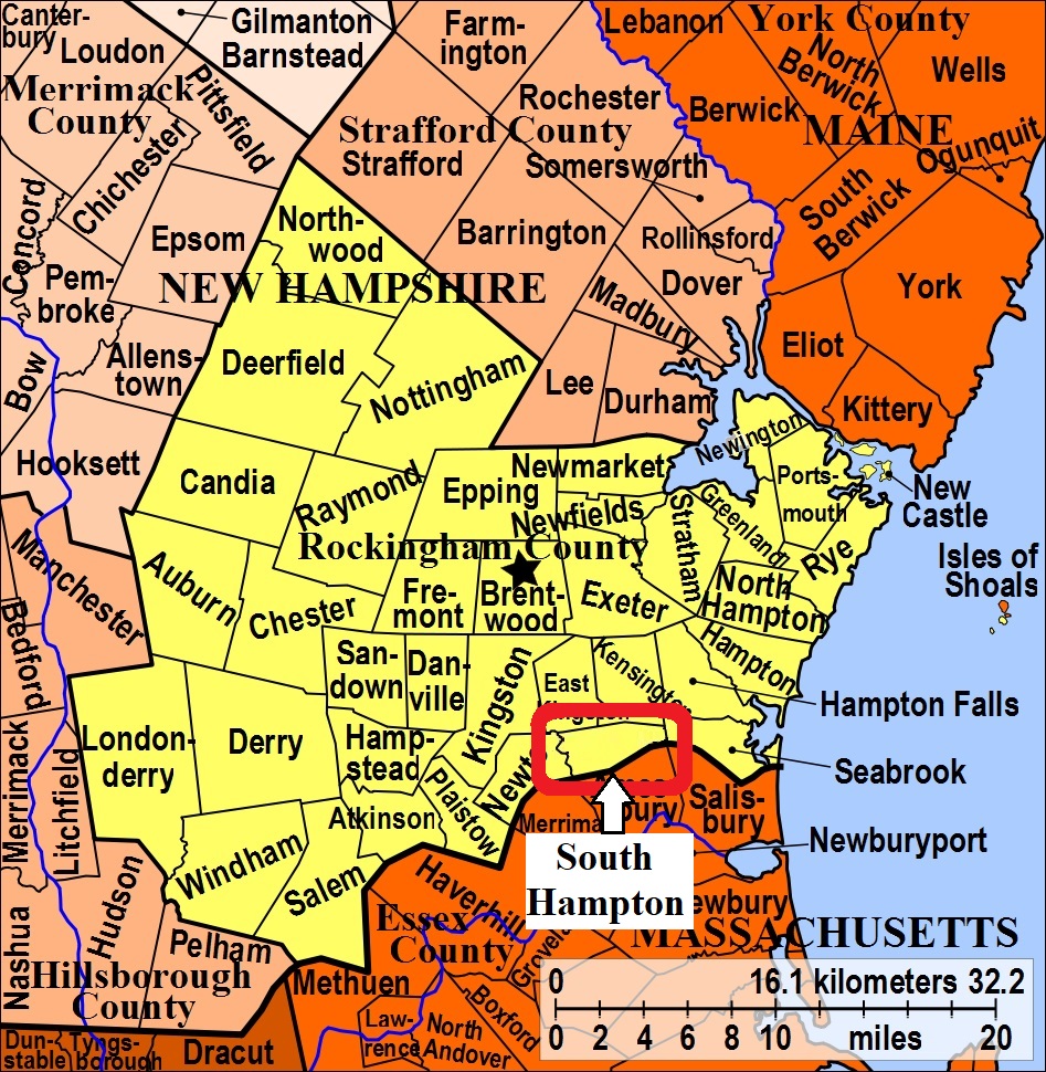 Map showing South Hampton