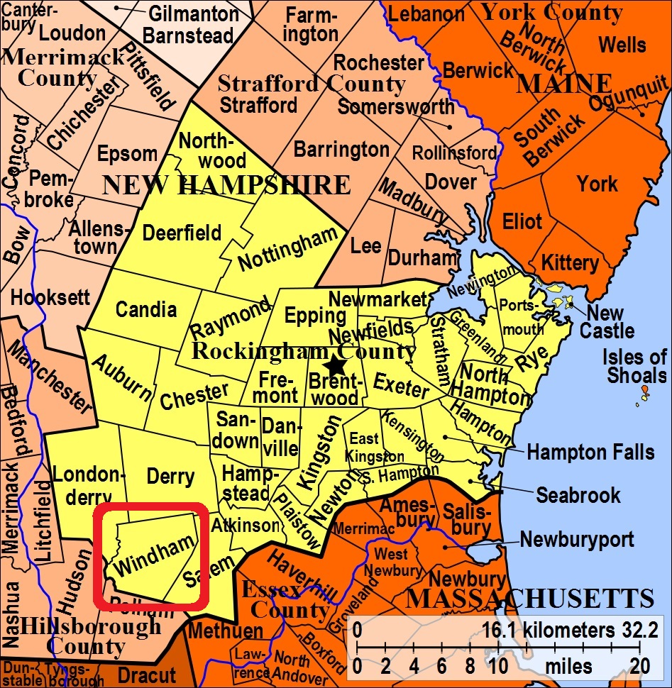 Map showing Windham