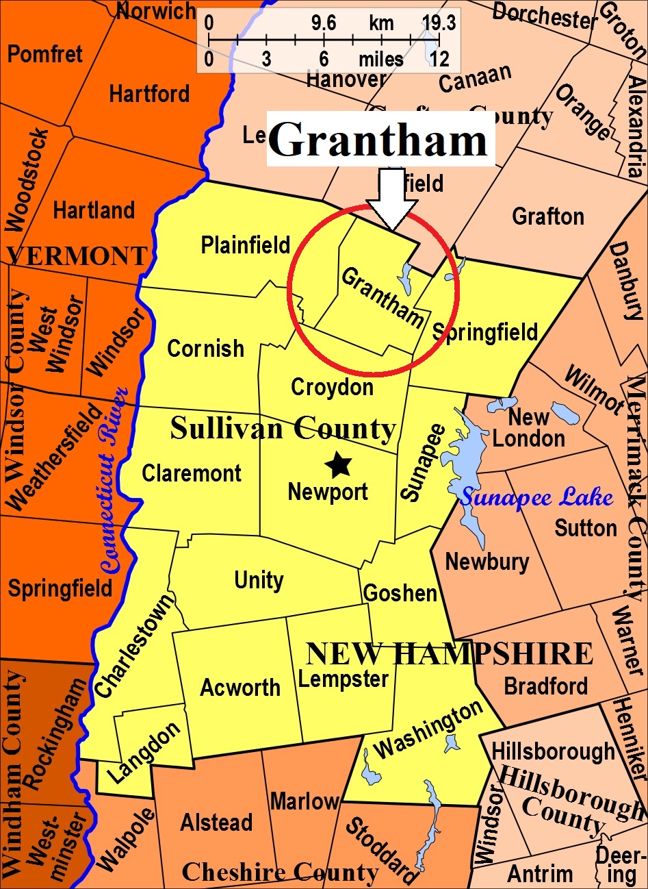 Map showing Grantham